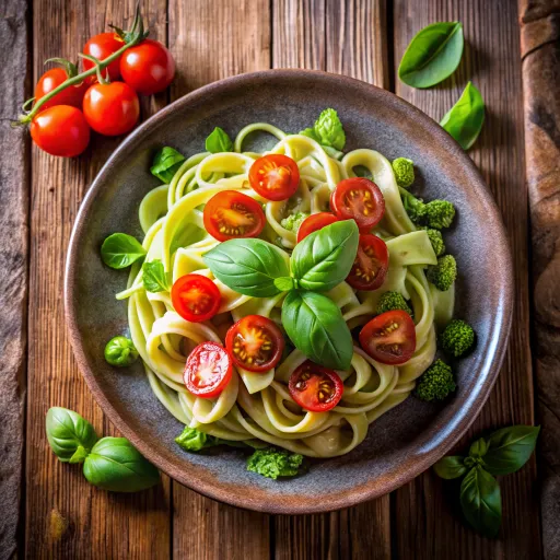 พาสต้าแตงกวาสดกับซอสโหระพา