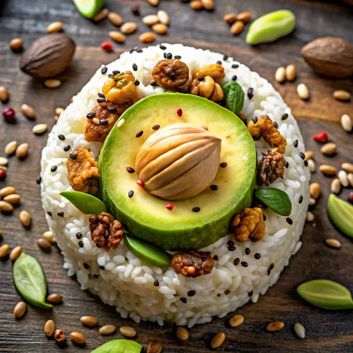 ข้าวเหนียวรวมธัญพืชและอะโวคาโด